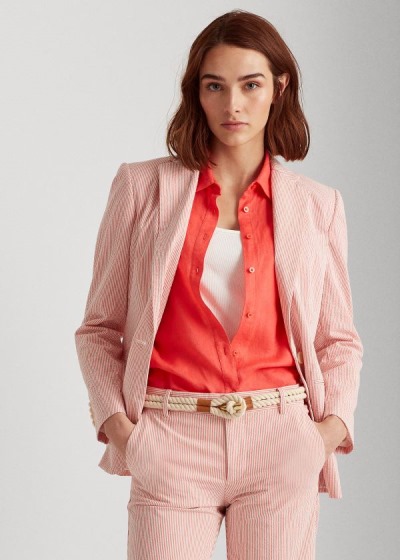 Women's Ralph Lauren Cotton Seersucker Jackets | 938647UIZ